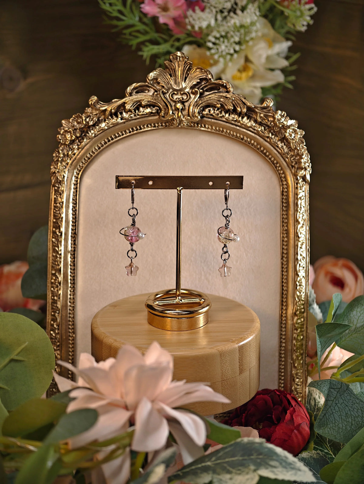Novyra Jewelry and Clay Art Pink Planet Earring Novyra