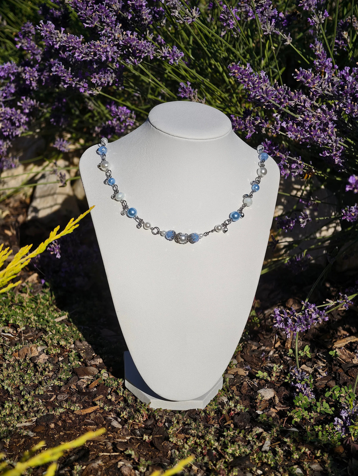 Blue & White Countess of Winter Necklace Novyra
