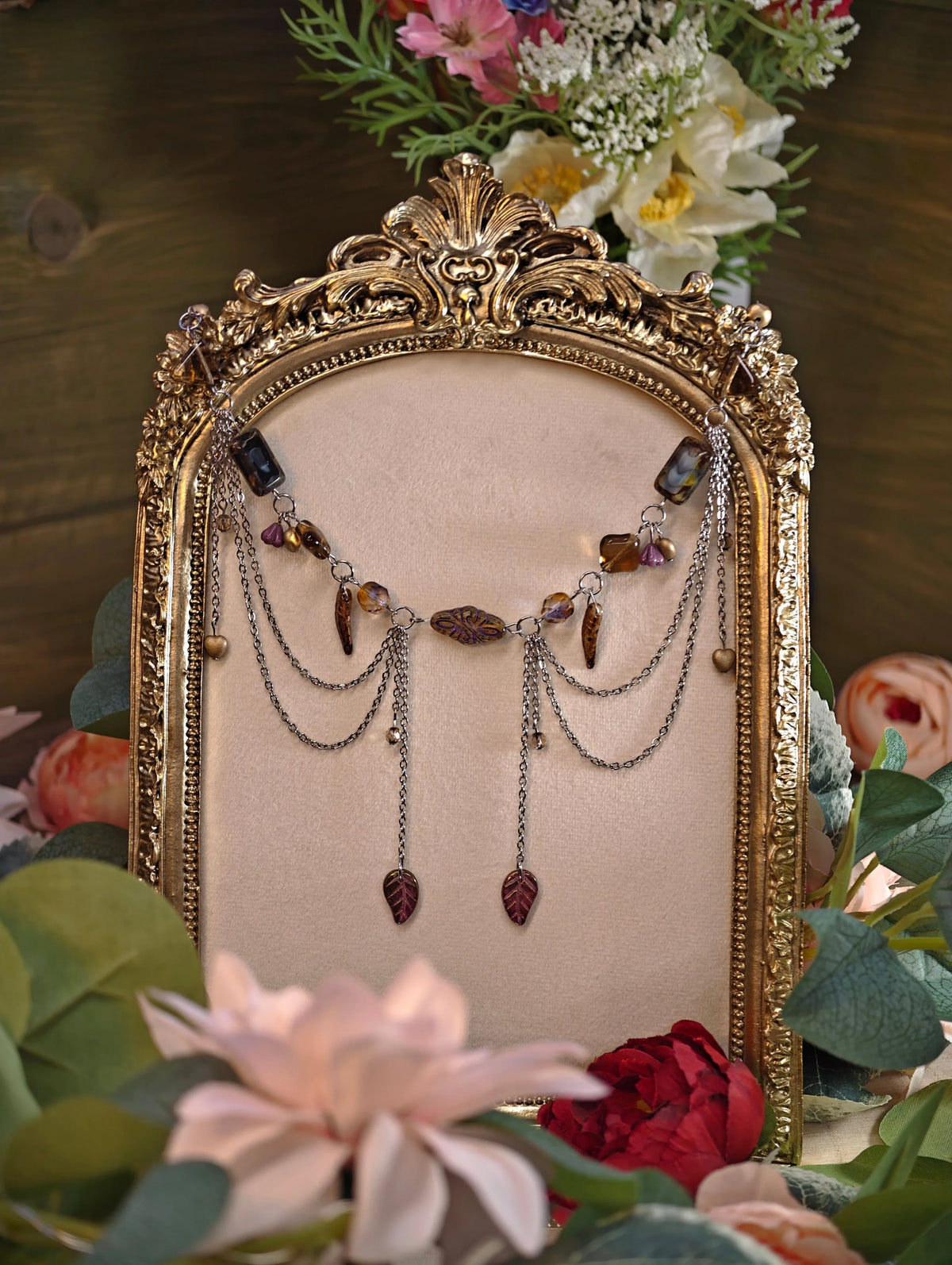 Novyra Jewelry and Clay Art Brown Duchess of the Autumn Forest Neccklace Novyra