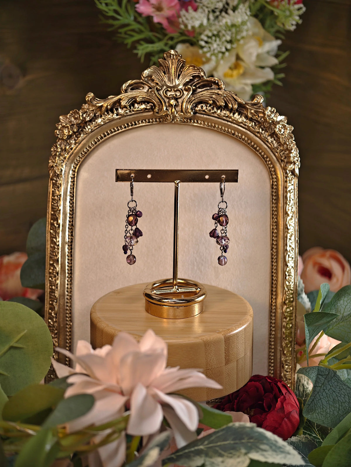 Novyra Jewelry and Clay Art Purple Complex Earring Novyra